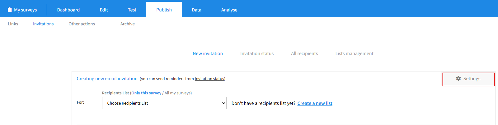 Publich-Invitations-Settings